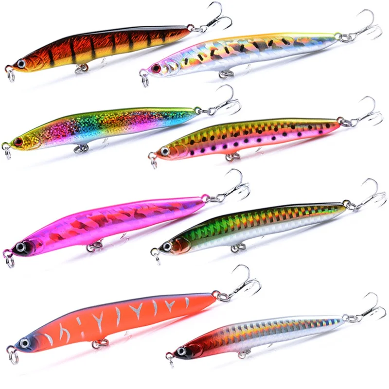CH92 14g 9.5cm Bass Fishing Pencil Lure 3D Eyes Simulated Long Casting Hard Plastic Bait - Style 1