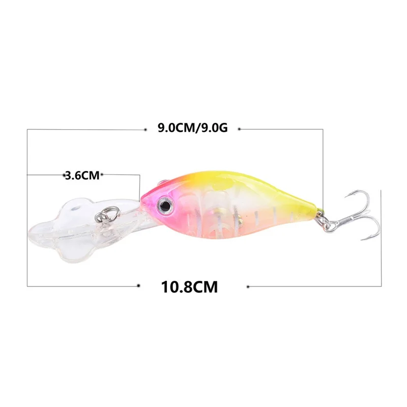 N07F 9cm 9g Petal Tongue Plate Artificial Lure Plastic Floating Fishing Bait with Hook - Style 2
