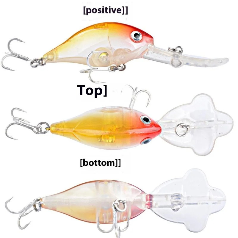 N07F 9cm 9g Petal Tongue Plate Artificial Lure Plastic Floating Fishing Bait with Hook - Style 2