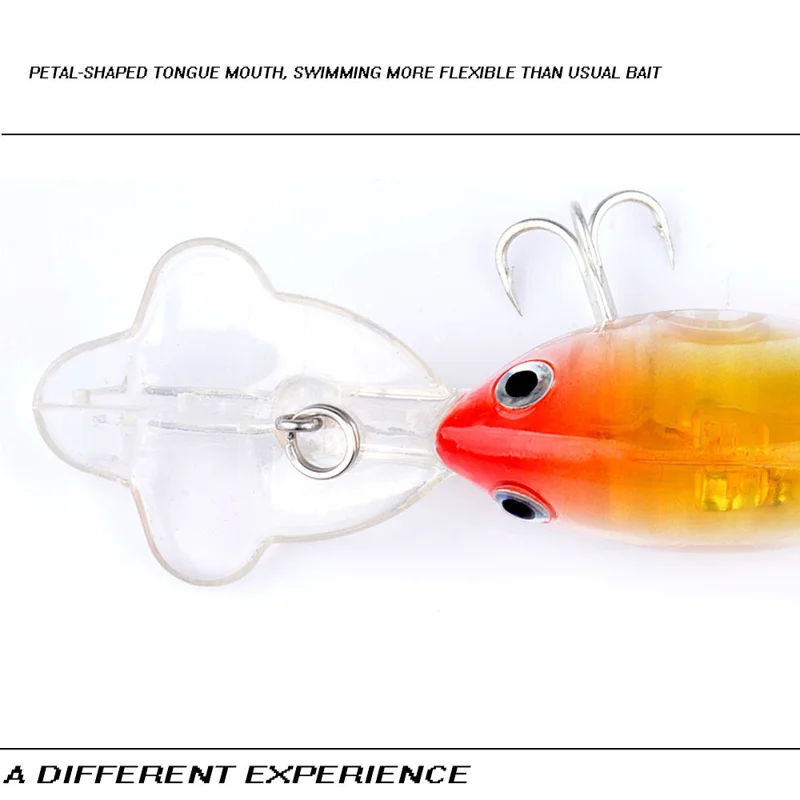 N07F 9cm 9g Petal Tongue Plate Artificial Lure Plastic Floating Fishing Bait with Hook - Style 2