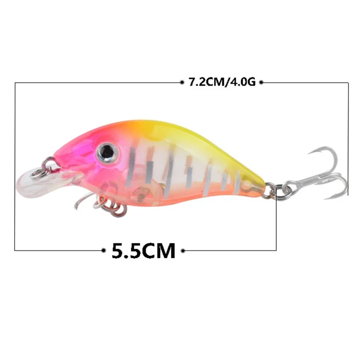 N06F 5.5cm 4g Artificial Lure 3D Eyes Plastic Bionic Fishing Bait with Built-In Balls - Style 5