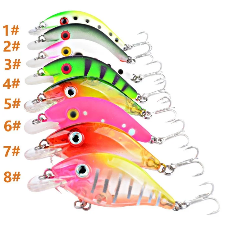 N06F 5.5cm 4g Artificial Lure 3D Eyes Plastic Bionic Fishing Bait with Built-In Balls - Style 5