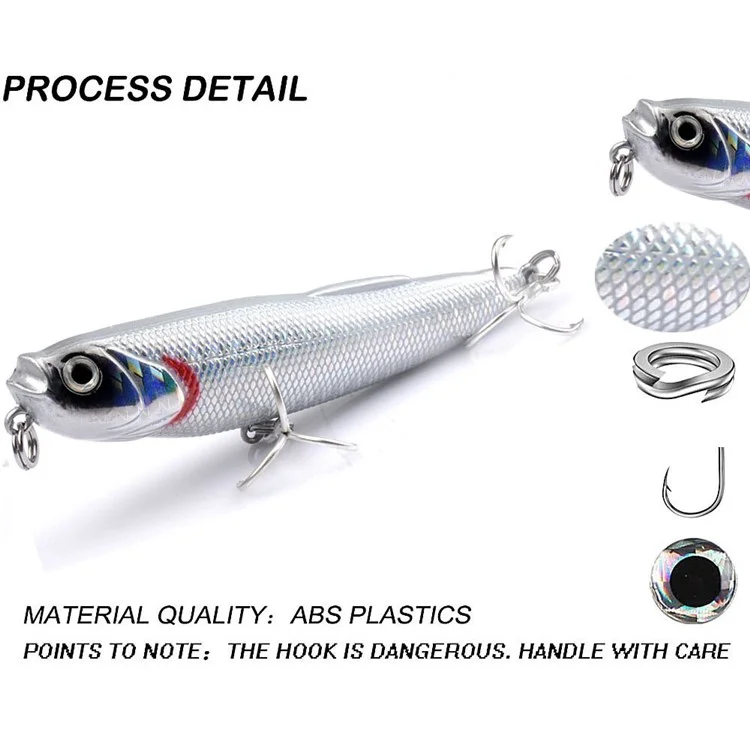 G09D 8.8cm 9g Pencil Lure for Bass Fishing 3D Eyes Plastic Floating Hard Bait with Hook - Style 2