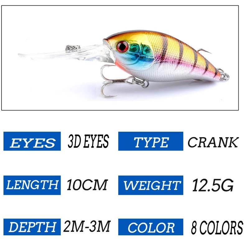 G32D Simulated Crankbait Lure 12.5g 10cm Hard Bait Floating Artificial Fishing Bait with Hook - Style 1