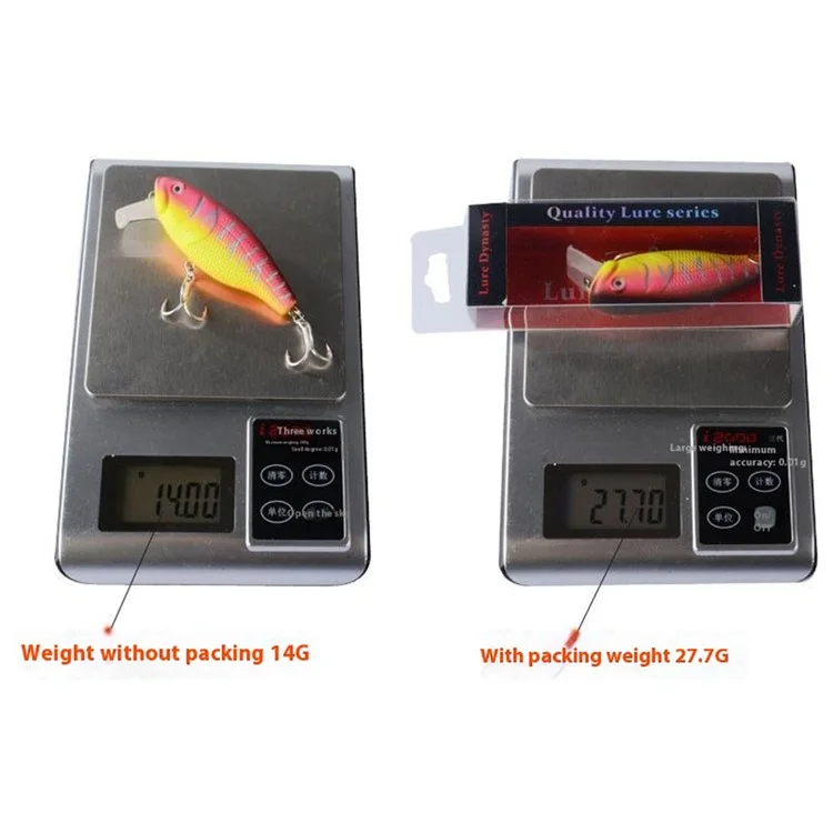 G07F Floating Minnow Lure 8cm 14g Bent Tongue Plate Hard Bait Bionic Plastic Fishing Lure with Hook - Style 1