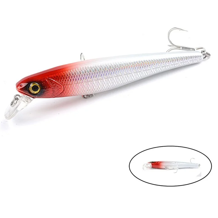 N01D Señuelo de Minno de 12,5 cm y 18 g con ojos simulados 3D, lanzamiento largo y cebo duro con anzuelo - Estilo 1
