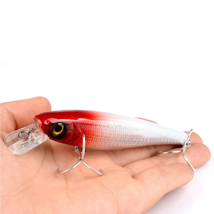 N01D Señuelo de Minno de 12,5 cm y 18 g con ojos simulados 3D, lanzamiento largo y cebo duro con anzuelo - Estilo 1