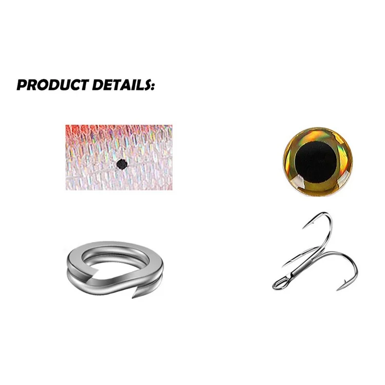 N01D Señuelo de Minno de 12,5 cm y 18 g con ojos simulados 3D, lanzamiento largo y cebo duro con anzuelo - Estilo 1