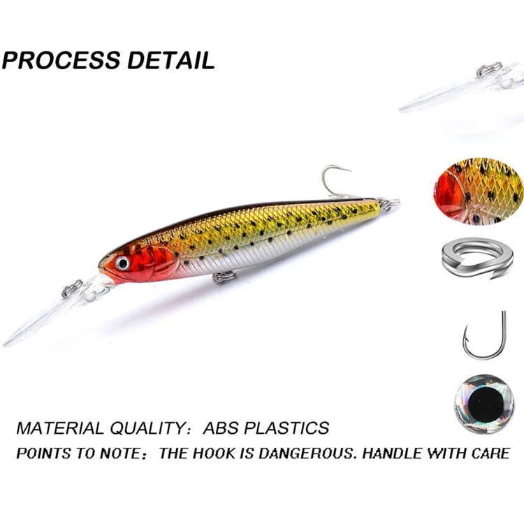 G35D Floating Fishing Lure 11.2cm 10.5g Minnow Bait Long Casting Hard Plastic Artificial Lure with Hook - Style 1