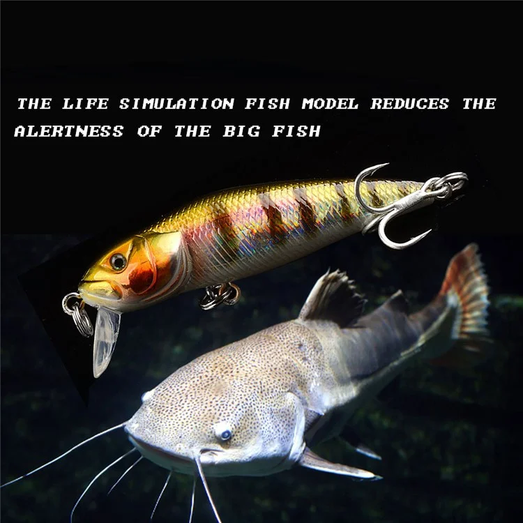 G31D 7.1cm 8g Plastic Minnow Lure Long Casting 3D Eyes Floating Bait with Hook - Style 1