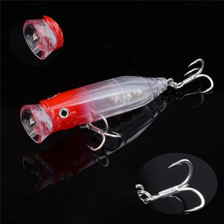Leurre de pêche Crankbait artificiel P0066 de 7 cm et 9 g, avec popper laser et hameçons triples - Modèle 4