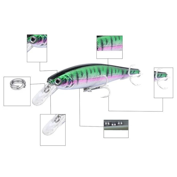 G51F Fishing Minnow 11.5cm 14g Plastic Artificial Bait Floating Lure Fishing Tackle - Style 1