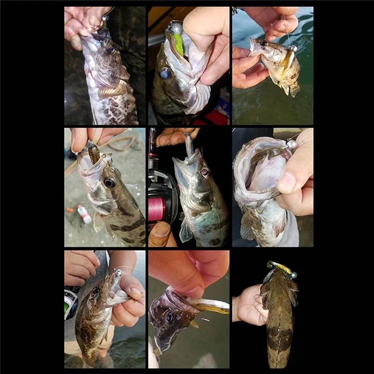 15 pezzi da 35 mm 0,3 g esca artificiale in PVC liscia a coda a T morbida per pesca - Arancione / Bianco