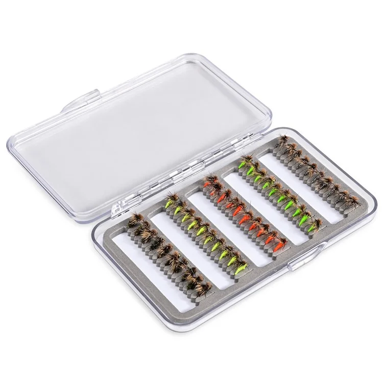 LEO 28254 50Pcs Fly Fishing Lures Kit Artificial Bait for Bass Trout Salmon Fishing Accessories - Insect
