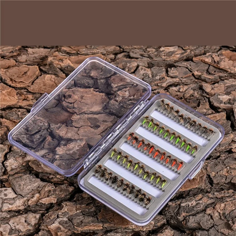 LEO 28254 50Pcs Fly Fishing Lures Kit Artificial Bait for Bass Trout Salmon Fishing Accessories - Insect
