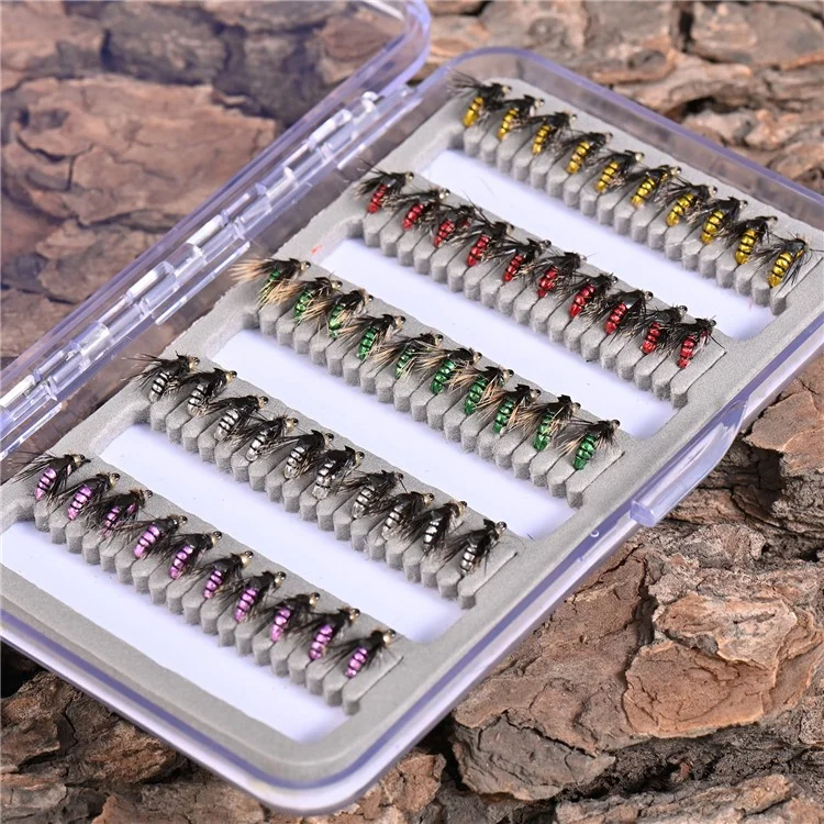 LEO 28254 50Pcs Fly Fishing Lures Kit Artificial Bait for Bass Trout Salmon Fishing Accessories - Insect