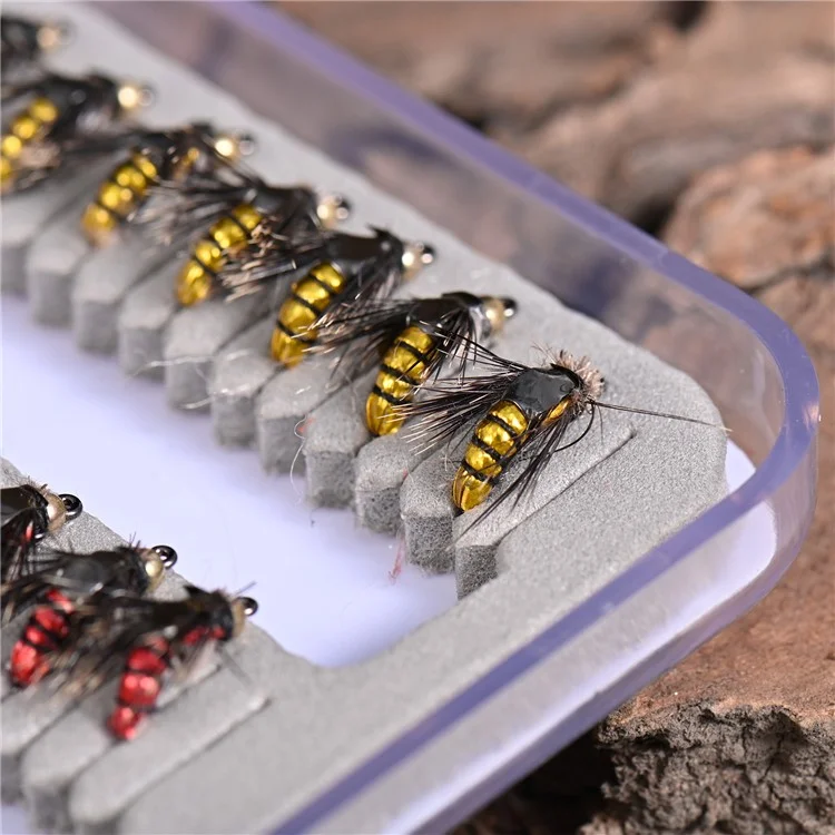 LEO 28254 50Pcs Fly Fishing Lures Kit Artificial Bait for Bass Trout Salmon Fishing Accessories - Insect