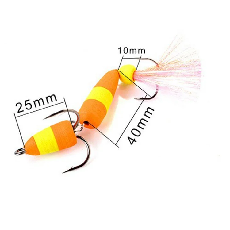 FISHKING Esca artificiale in schiuma morbida per pesca con amo triplo - 001
