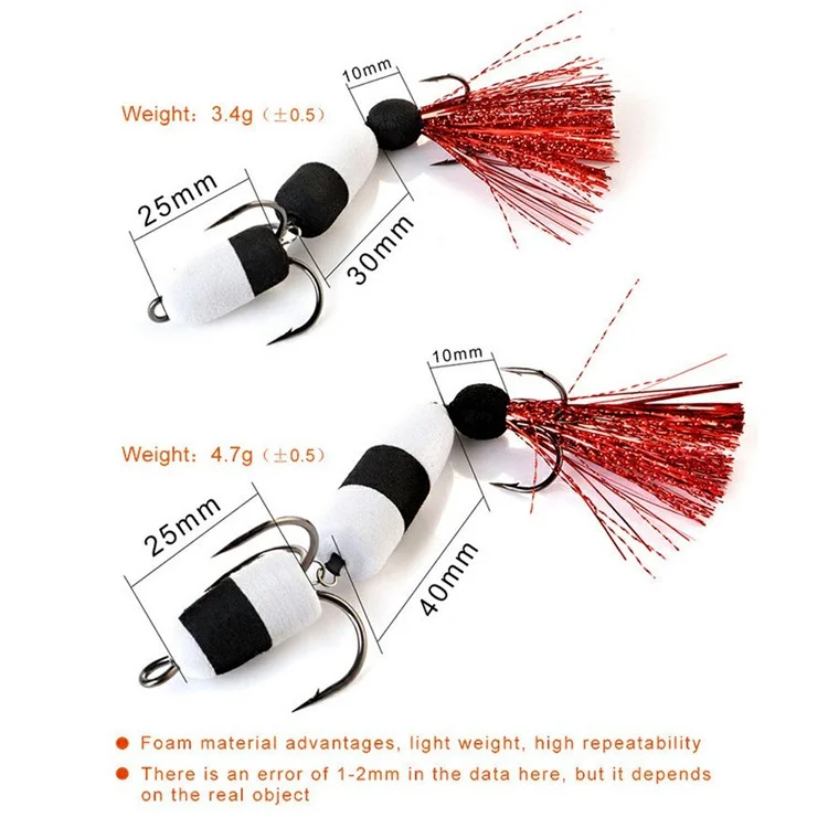 FISHKING Esca artificiale in schiuma morbida per pesca con amo triplo - 001