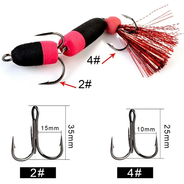 FISHKING Esca artificiale in schiuma morbida per pesca con amo triplo - 001