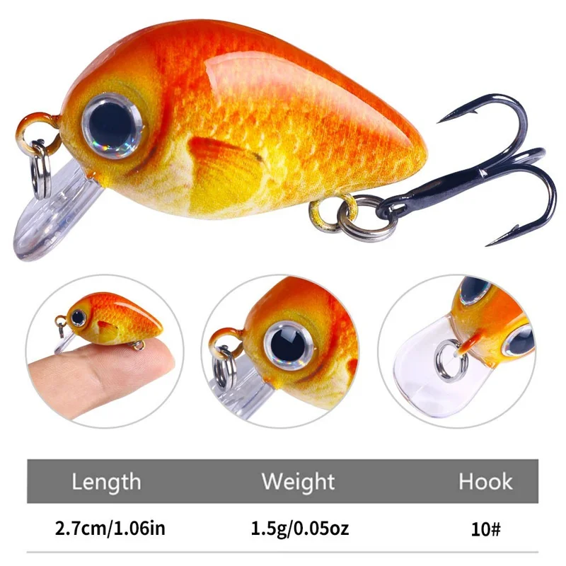 5 pezzi di mini esche artificiali bionic per la pesca in acqua salata e dolce, imitazione di pesci - 008-1