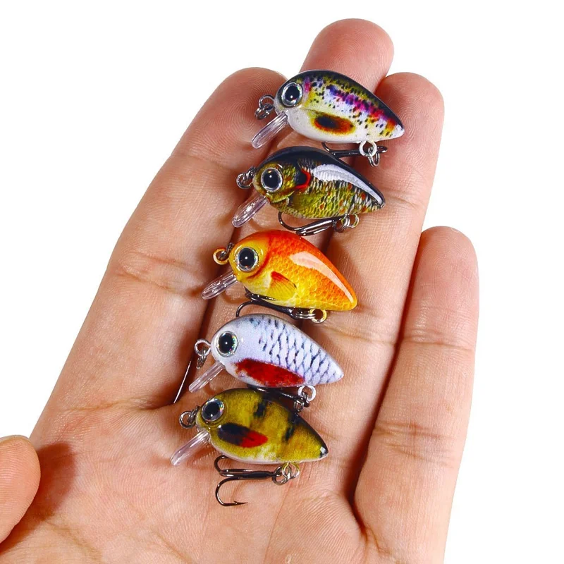 5 pezzi di mini esche artificiali bionic per la pesca in acqua salata e dolce, imitazione di pesci - 008-1