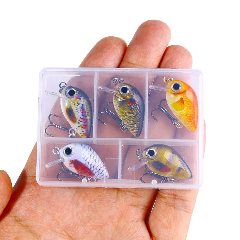 5 pezzi di mini esche artificiali bionic per la pesca in acqua salata e dolce, imitazione di pesci - 008-1