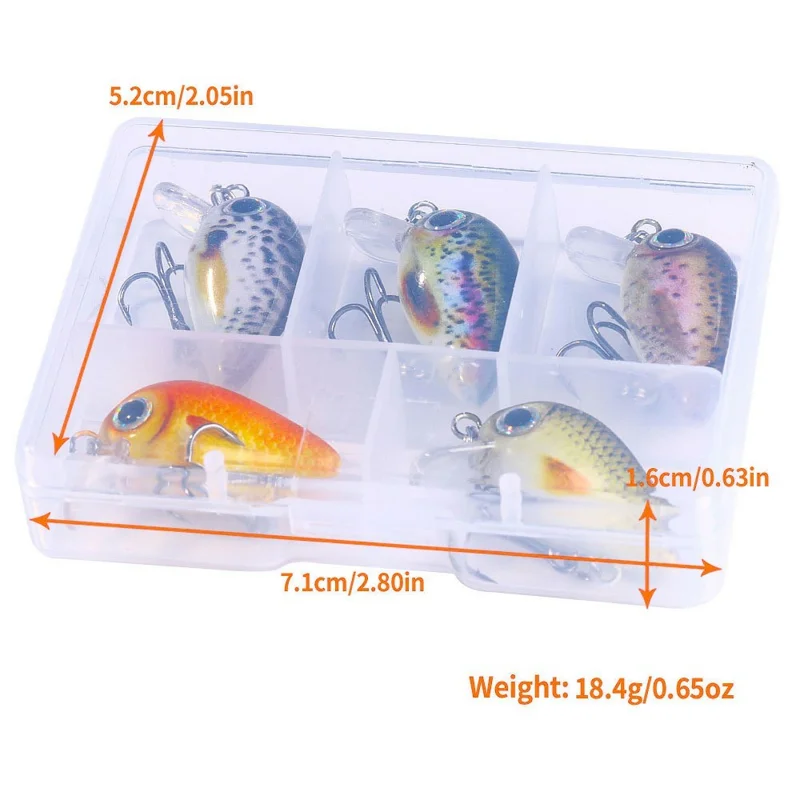 5 pezzi di mini esche artificiali bionic per la pesca in acqua salata e dolce, imitazione di pesci - 008-1