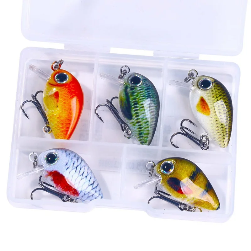 5Pcs Mini Bionic Hard Bait Saltwater Freshwater Fishing Minnow Crankbaits Wobbler Artificial Lures - 008-3