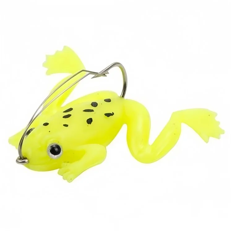 Esca a Rana Soft Bait 3g 4cm per Pesca Topwater, Rana Artificiale Realistica con Amo - Giallo