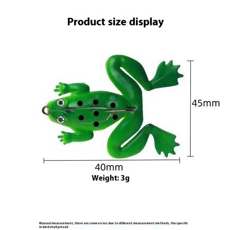 Frog Design Soft Bait 3g 4cm Topwater Realistic Artificial Frog Fishing Lure with Hook - Blackish Green