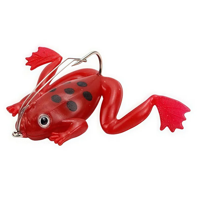 Frog Design Soft Bait 3g 4cm Topwater Realistische Kunstmatige Scharretje Vis Aas met Haak - Rood