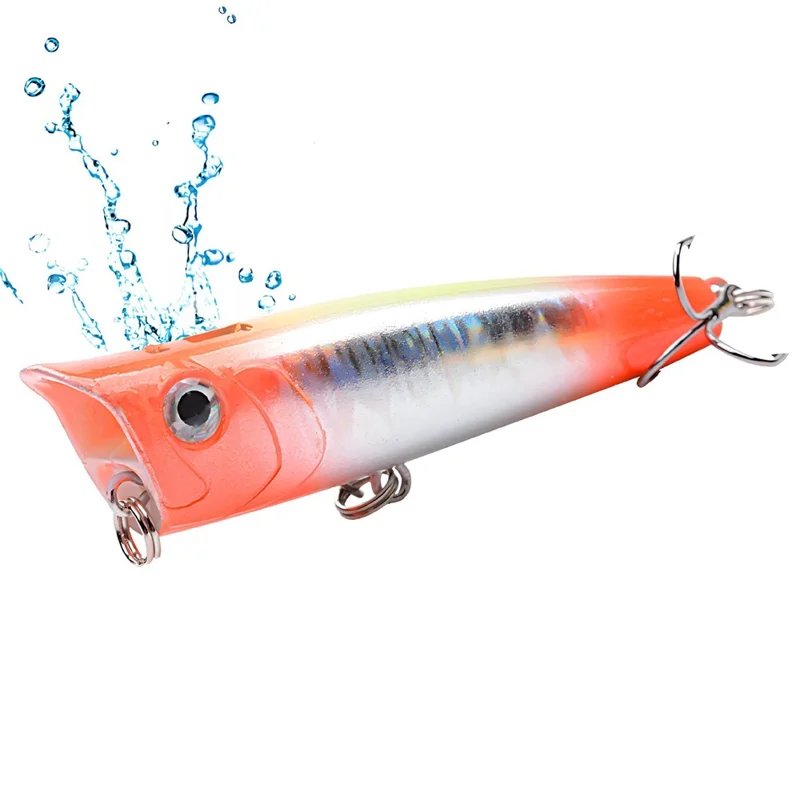 P0059 Popper Lure Topwater Fishing Bait Mini Floating Artificial Bait For Surface Angling  /  Fish Attracting - 1#