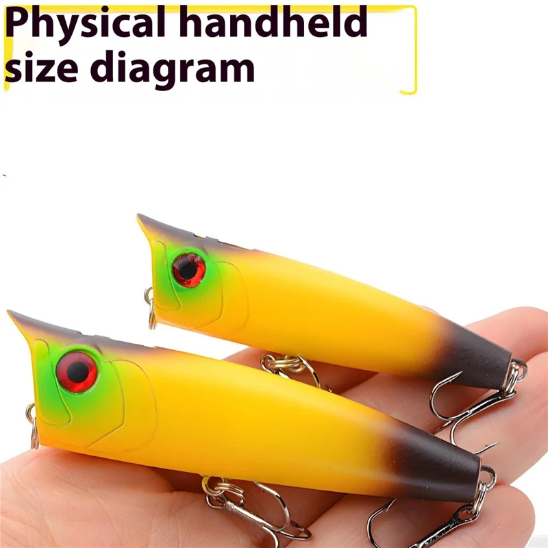 P0059 Popper Lure Topwater Fishing Bait Mini Floating Artificial Bait For Surface Angling  /  Fish Attracting - 1#