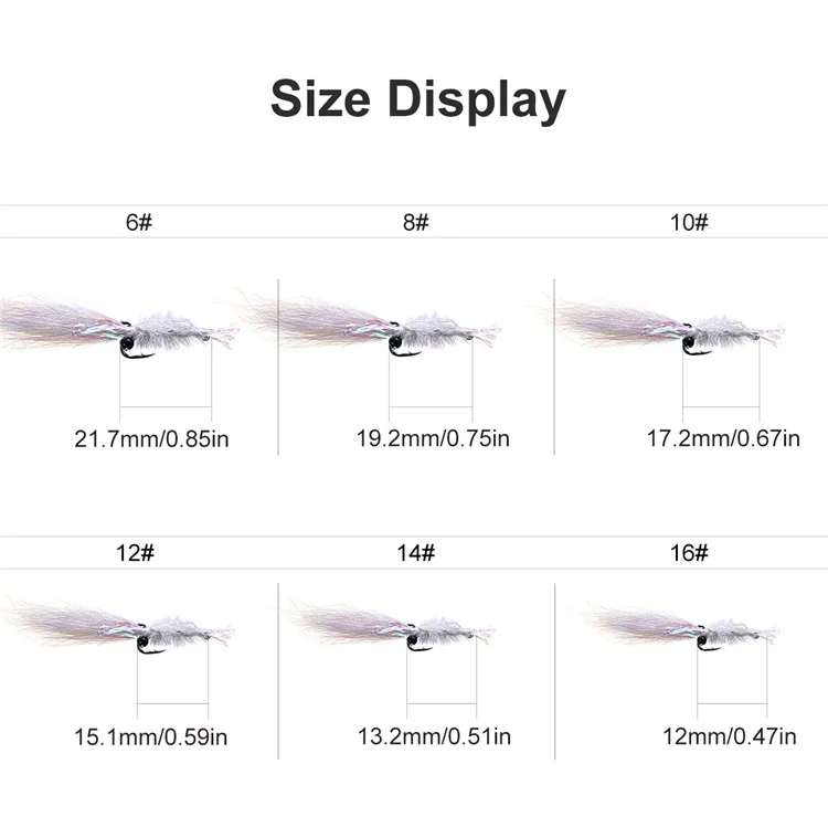 LEO 28230 5PCS Luminous Fly Tying Baits Trolling Lures Glow in Dark Ice Silk Shrimp Shape Fishing Lures - Comprimento do Gancho: 21,7 mm