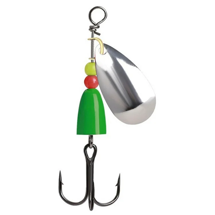FTK-12H-ZDT Esca da pesca a rotazione con testina in metallo e amo triplo per pesca in torrente - 1-3#