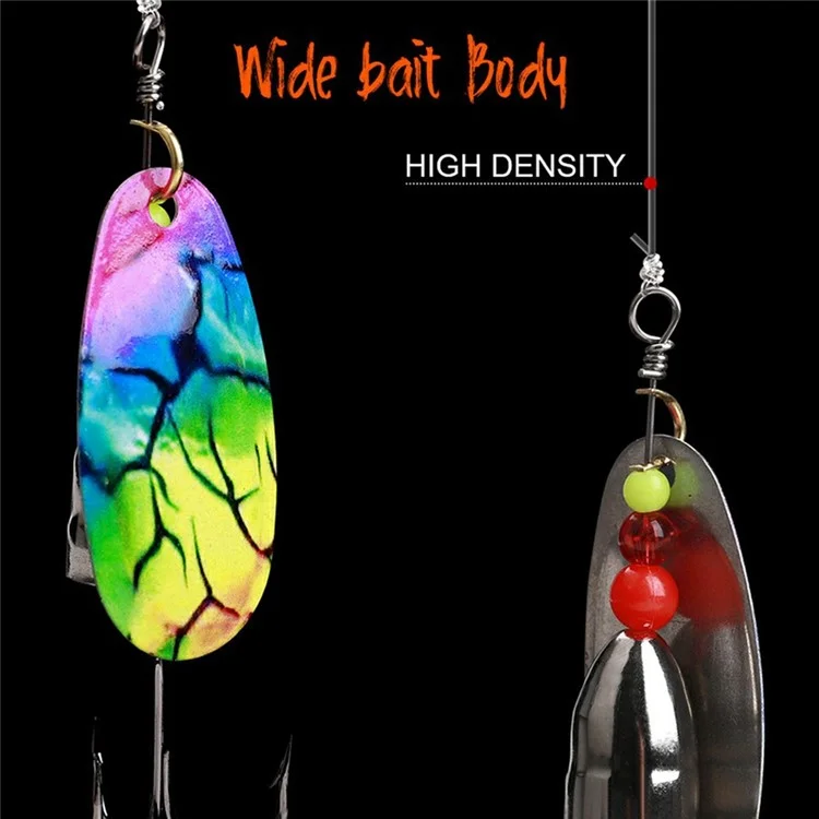 FTK-12H-ZDT Cucchiaino Rotante Esca Metallica Spinner con Amo Triplo per Pesca in Torrente - 9-5#