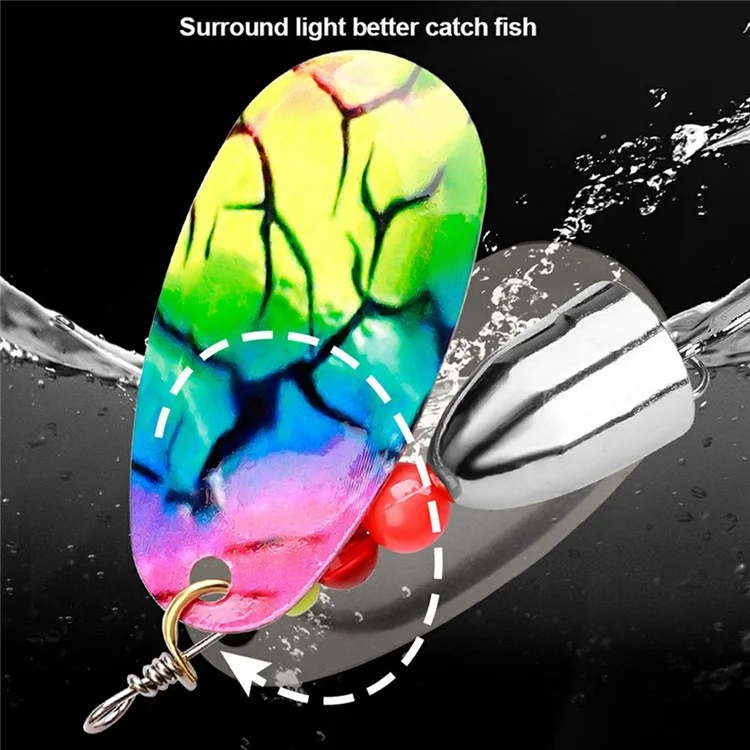 FTK-12H-ZDT Cucchiaino Rotante Esca Metallica Spinner con Amo Triplo per Pesca in Torrente - 9-5#