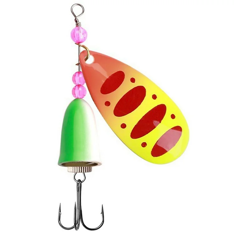 FTK-12H-ZDT Esca Rotante a Cucchiaino Metallo Spinner Esca con Amo Triplo per Pesca ai Corsi d'Acqua - 10-4#