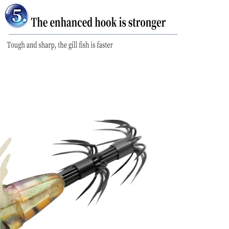 Esca da Pesca a Forma di Gambero Luminosa 11,5 cm 24 g - Esca Realistica Galleggiante Lenta per Pesca in Mare con Amo