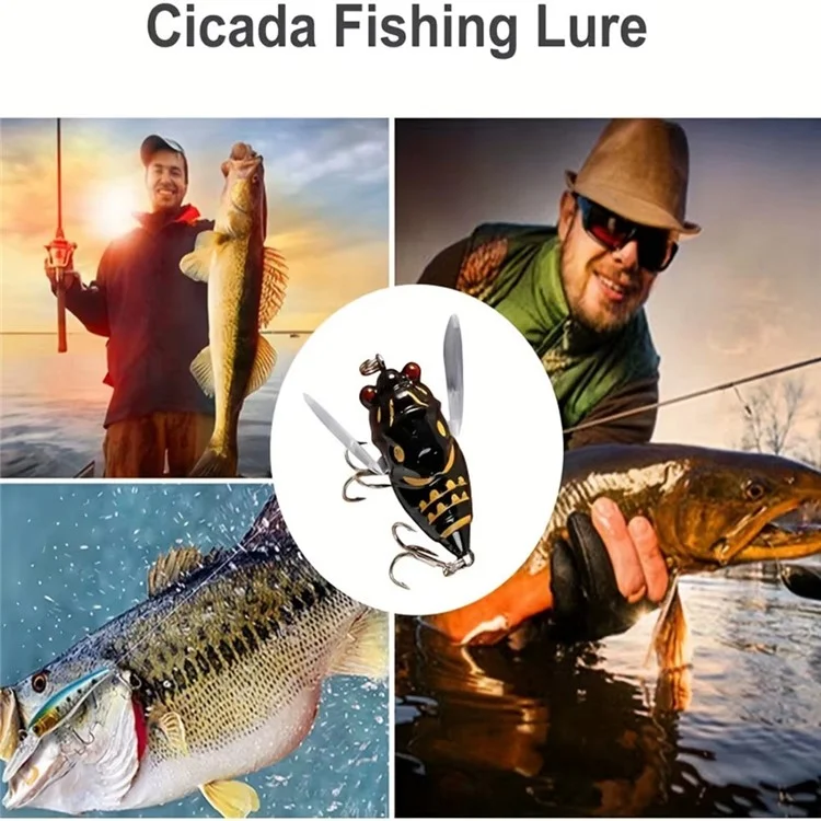 Esca per insetto bionico Cicala 4cm / 6,4g Esca da pesca in plastica dipinta - Colore A