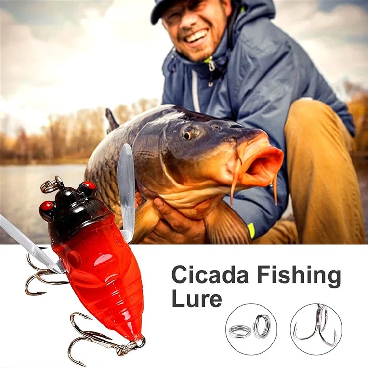 Esca per insetto bionico Cicala 4cm / 6,4g Esca da pesca in plastica dipinta - Colore A