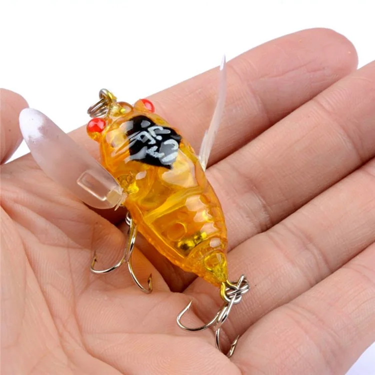 Esca per insetto bionico Cicala 4cm / 6,4g Esca da pesca in plastica dipinta - Colore A