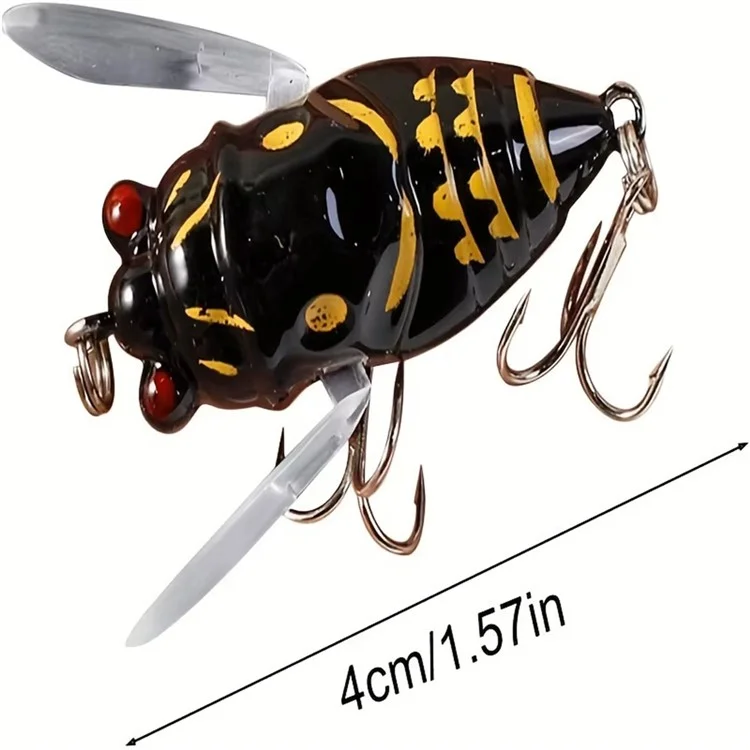 Esca per insetto bionico Cicala 4cm / 6,4g Esca da pesca in plastica dipinta - Colore A