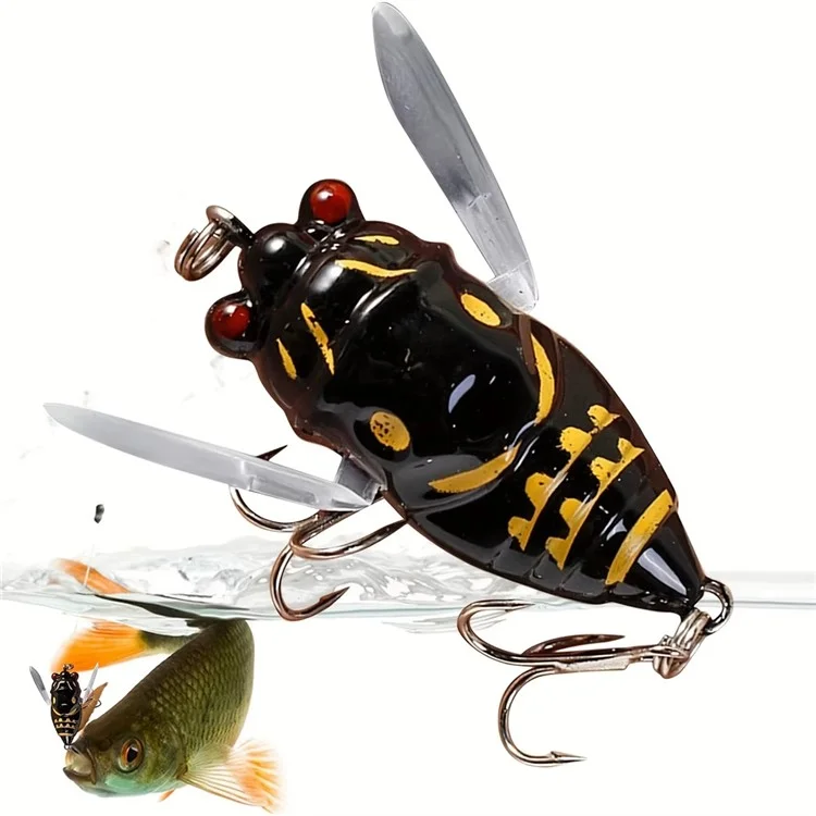 Bionic Insect Cicada Lure 4cm / 6.4g Painted Plastic Fishing Lure - Color B