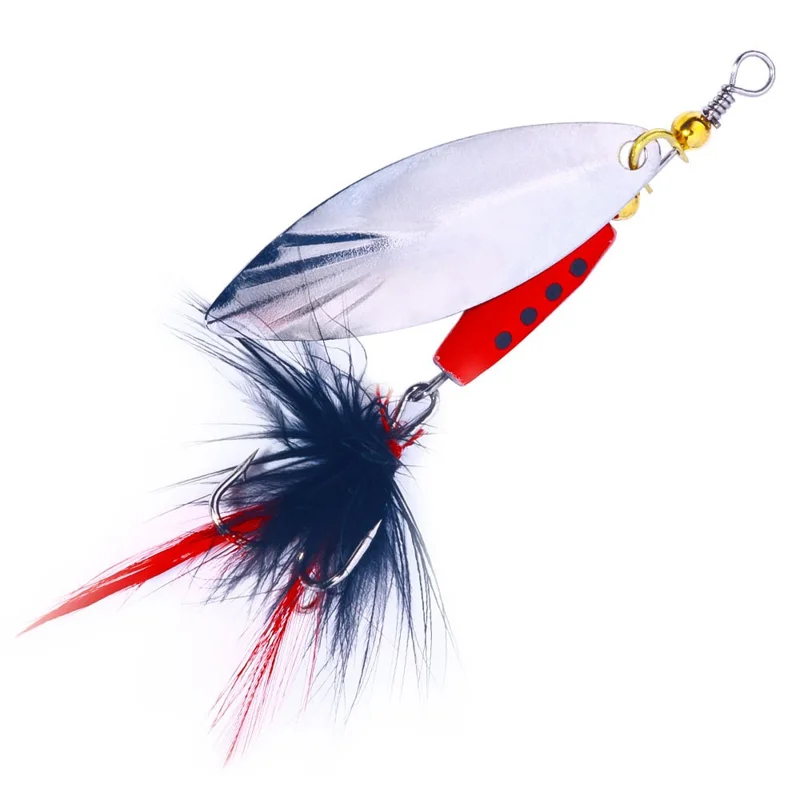 HENGJIA 16Pcs Rotating Spoon Fish Lures Noise Making Sequin Fishing Bait Kit