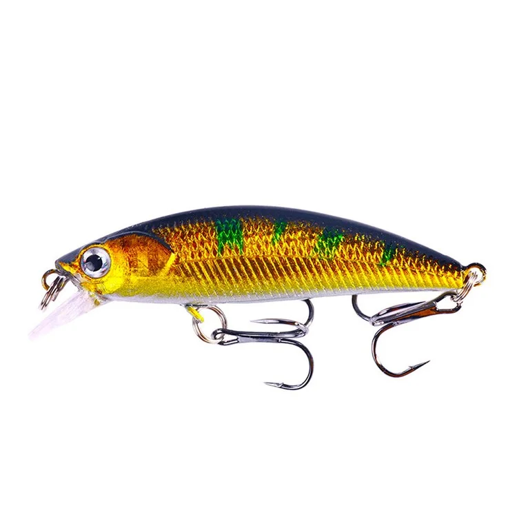 HENGJIA MI161 10 Pezzi Esche Minnow Galleggianti di Colori Misti, 6,9 cm, 5g, Set con Ami Misura 8