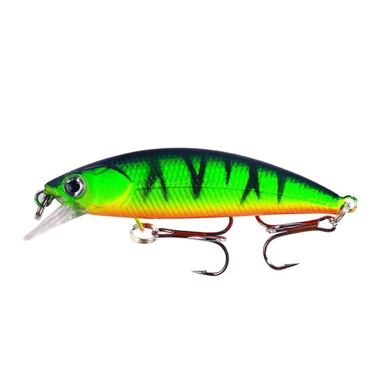 HENGJIA MI161 10 Pezzi Esche Minnow Galleggianti di Colori Misti, 6,9 cm, 5g, Set con Ami Misura 8