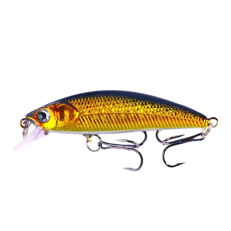 HENGJIA MI161 10 Pezzi Esche Minnow Galleggianti di Colori Misti, 6,9 cm, 5g, Set con Ami Misura 8