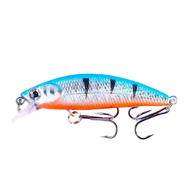 HENGJIA MI161 10 Pezzi Esche Minnow Galleggianti di Colori Misti, 6,9 cm, 5g, Set con Ami Misura 8